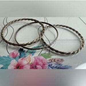 Silver Bangle Bracelets Set Of 3